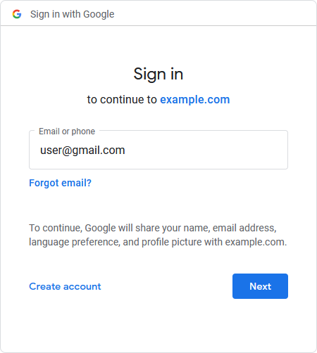 Google login